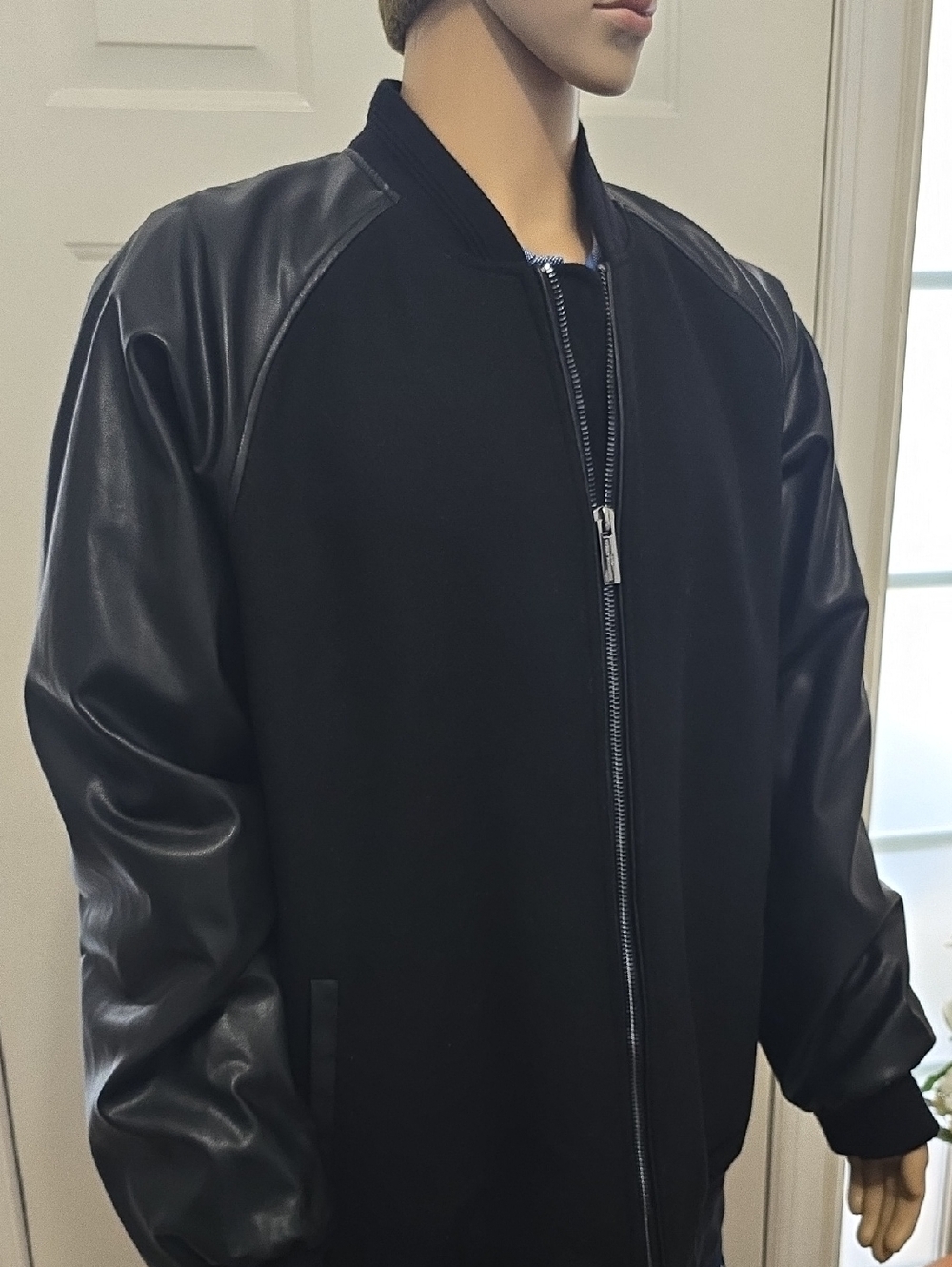SHAQUILLE O'NEAL BRAND MEN'S BIG AND TALL BLACK FULL-ZIP JACKET SIZE 2XLT